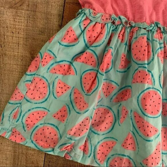 Spotted zebra girls size 3T watermelon sleeveless dress in neon pink and blue - Picture 4 of 6
